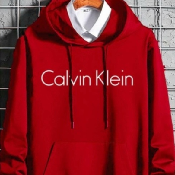 calvin klein jeans red hoodie